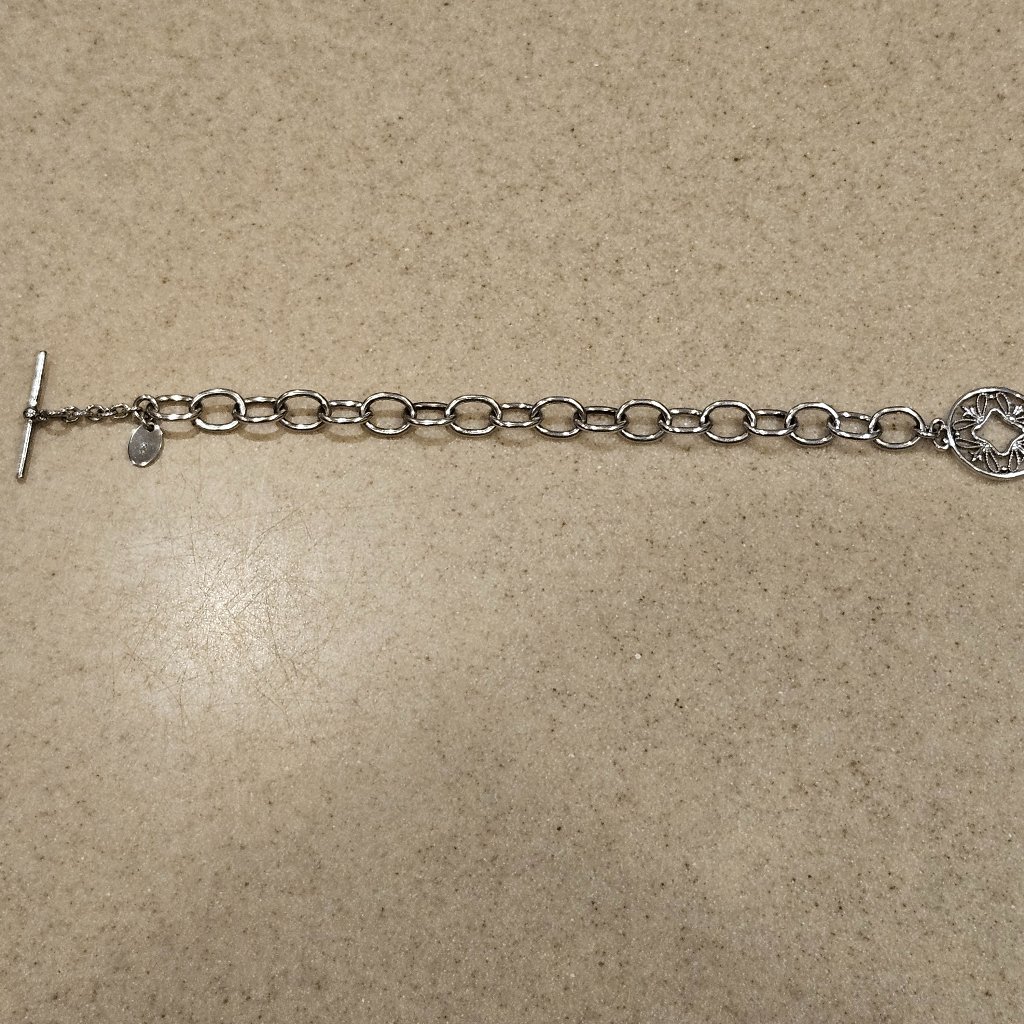 Rare Vintage Monica Rich Kosann Silver Charm Rolo Toggle Filigree Bracelet — image 5 of 8